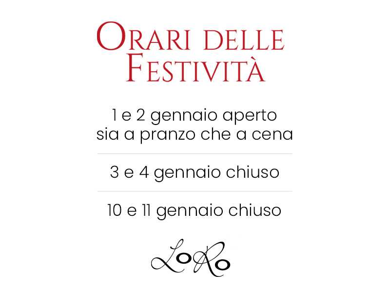 Orari delle festività